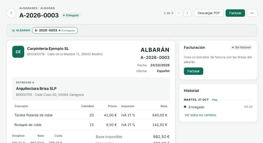 El albarán